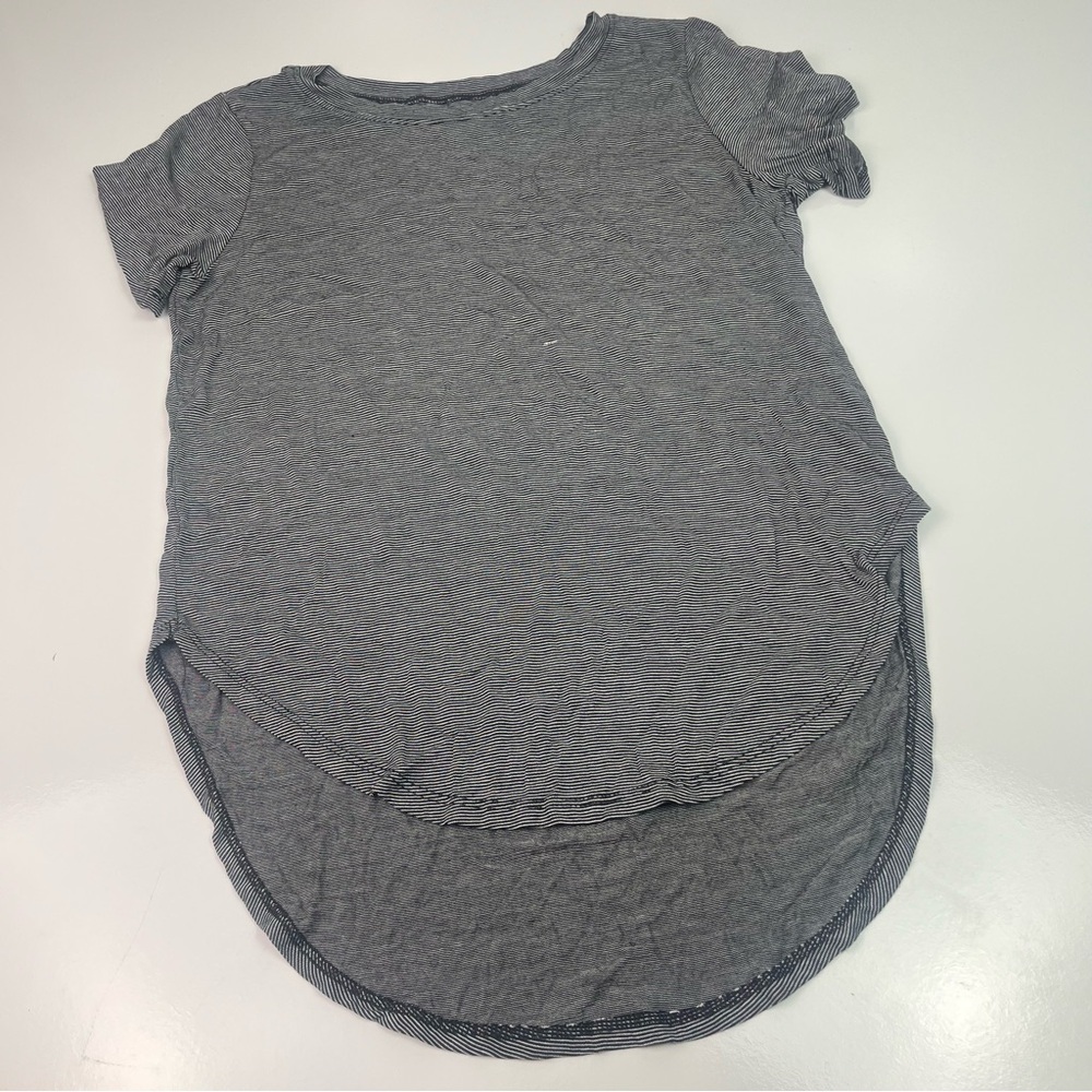 Nordstrom Halogen Leisure Wear Oversized Top Striped Heathered Grey Sz XS